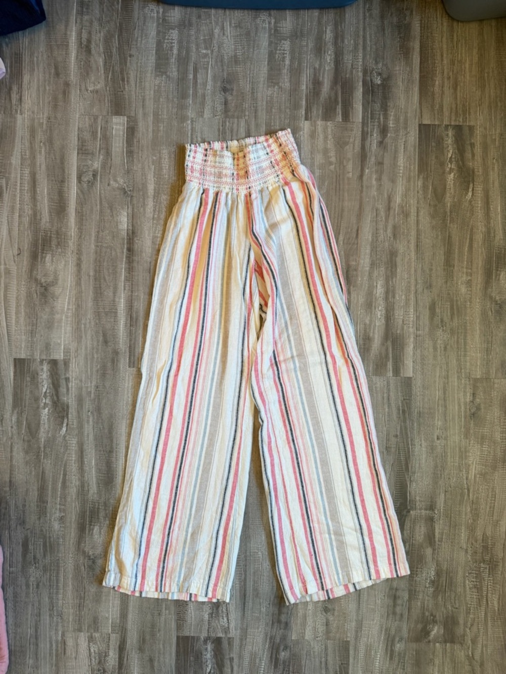 Rewash Multicolor Striped Wide-Leg Pull-On Pants